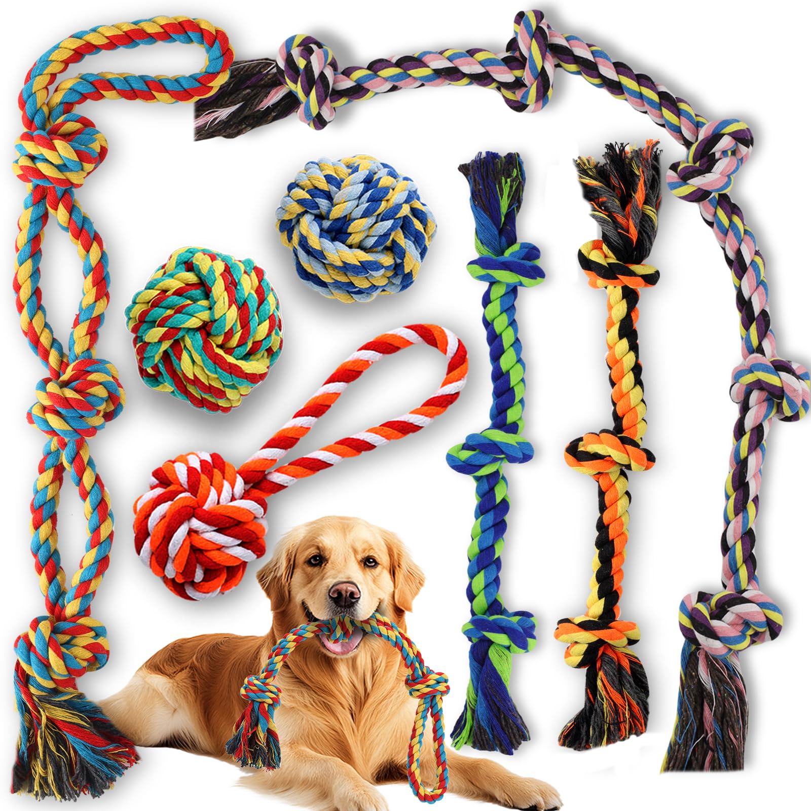 Ryvaxxi large dog rope toy XL five-knots for durable tug-of-war play