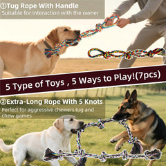 Ryvaxxi puppy chew toy 16.5in 3-knot for teething and gnawing relief