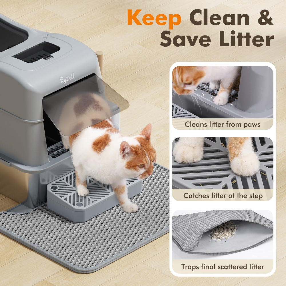 Rywell all-round filter design redirects litter back into the basin to reduce mess.