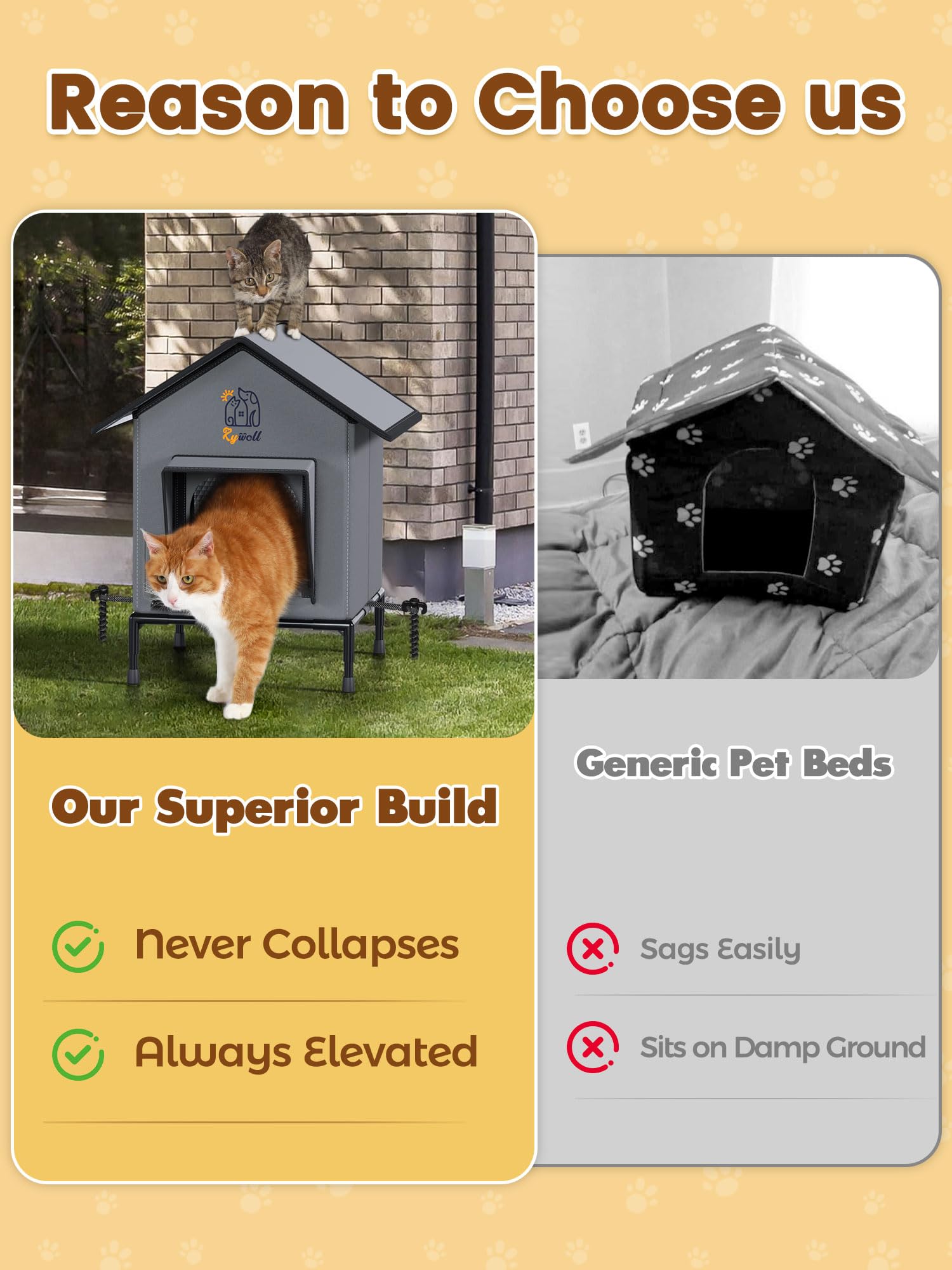 Rywell elevated 3-inch feet keep shelter dry and off the ground.