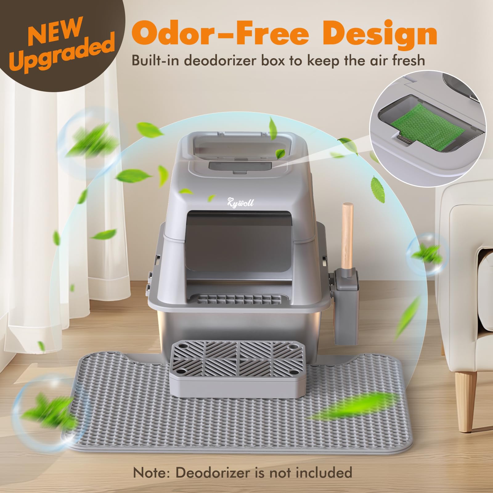 Rywell deodorizer-area feature for fresher space (deodorizer not included).