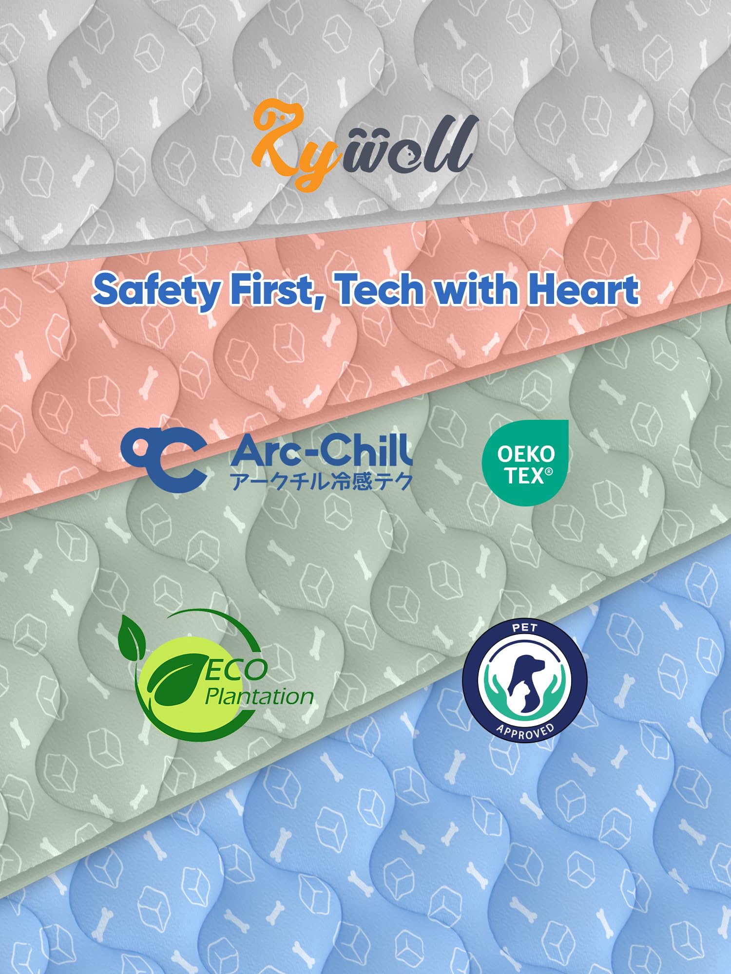 Rywell dog cooling mat easy-clean-machine-wash for simple maintenance