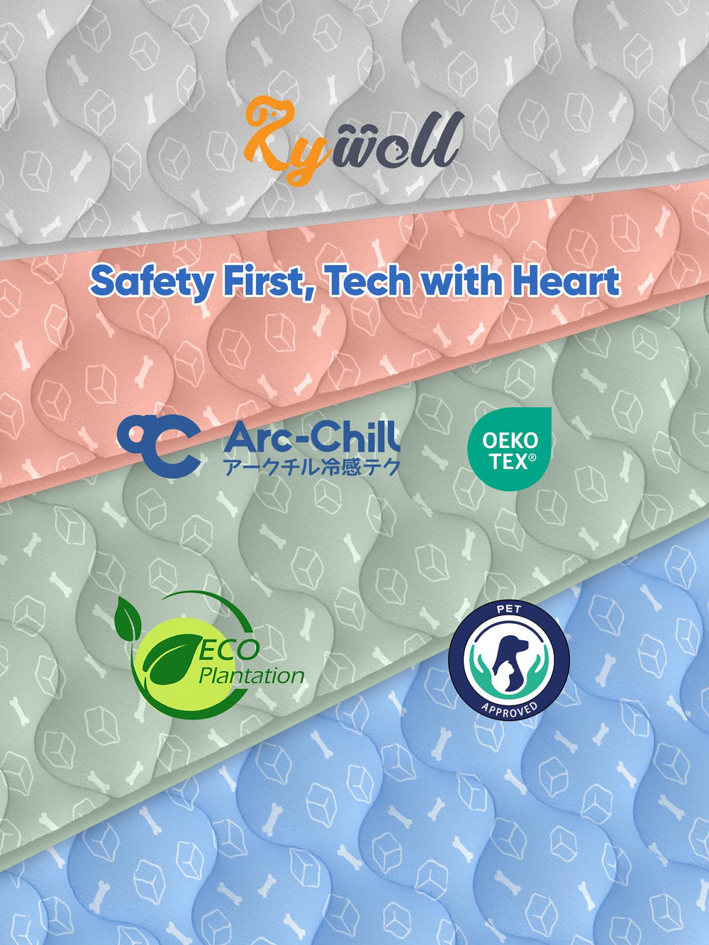 Rywell dog cooling mat easy-clean-machine-wash for simple maintenance