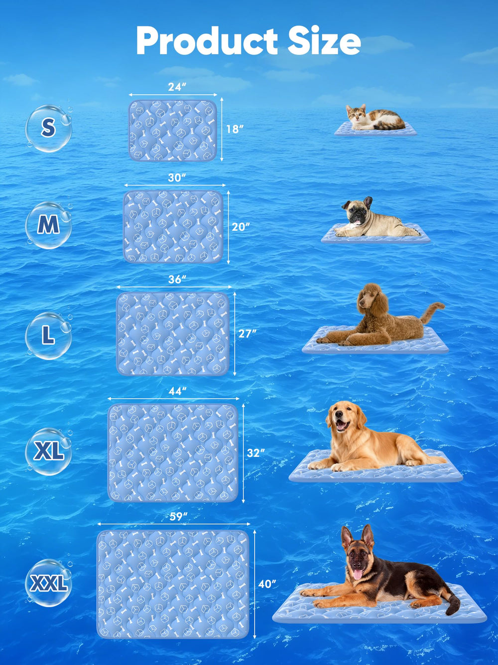 Rywell dog cooling mat indoor-outdoor-use for versatile cooling