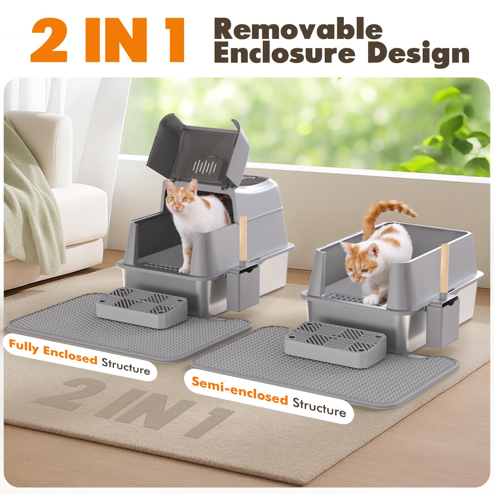 Rywell front-door pedal and litter-mat system minimizes tracking.