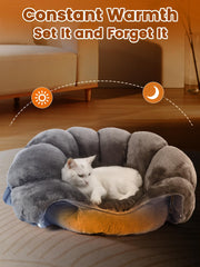 Rywell heated cat bed demonstrates fast heat in about one minute.