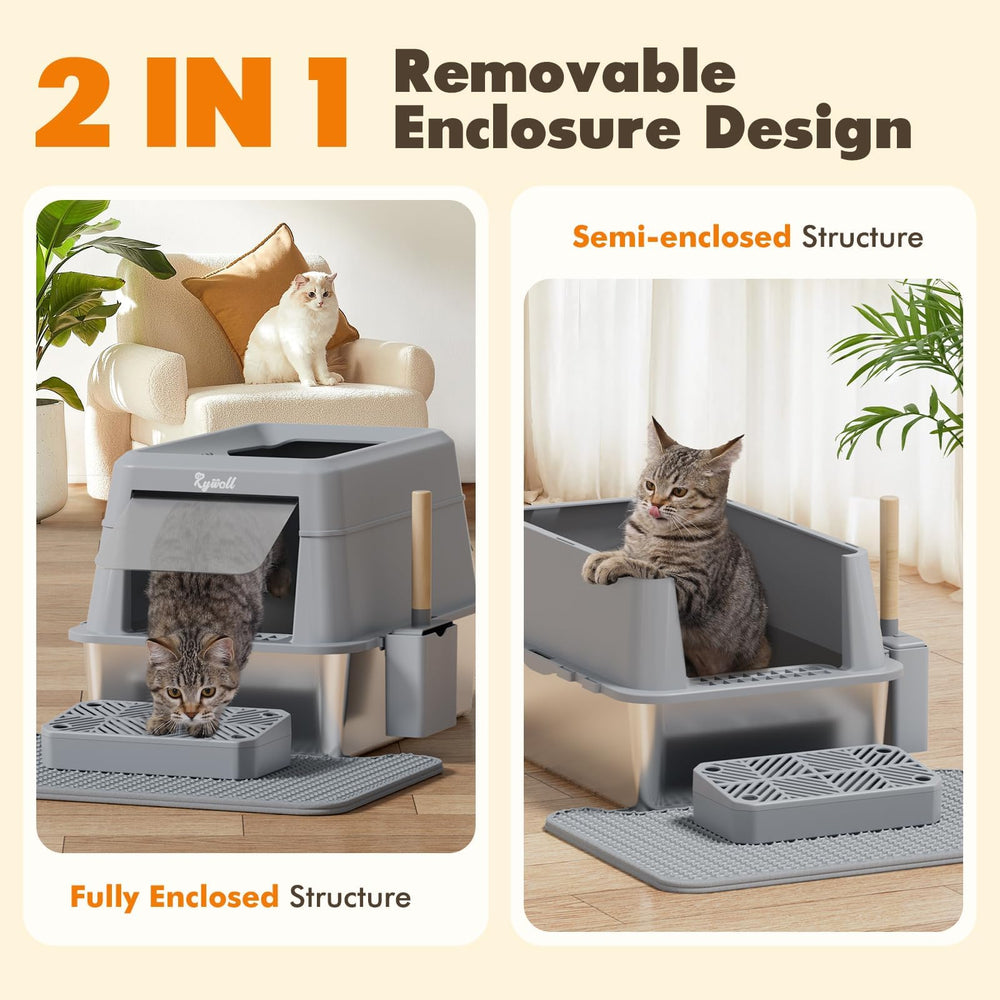 Rywell dual-entry option aids cats of varying sizes and mobility.
