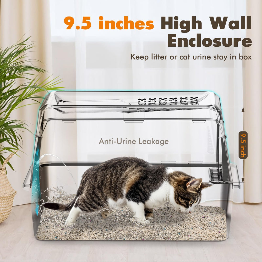 Rywell litter box front configuration with door and pedal, aids easy use for seniors.
