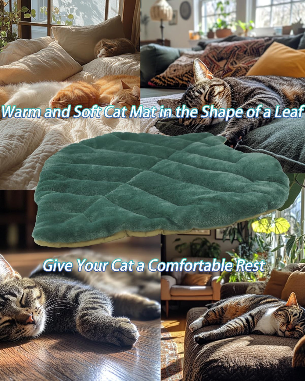 Rzxlszy green leaf cat bed adds stylish warmth