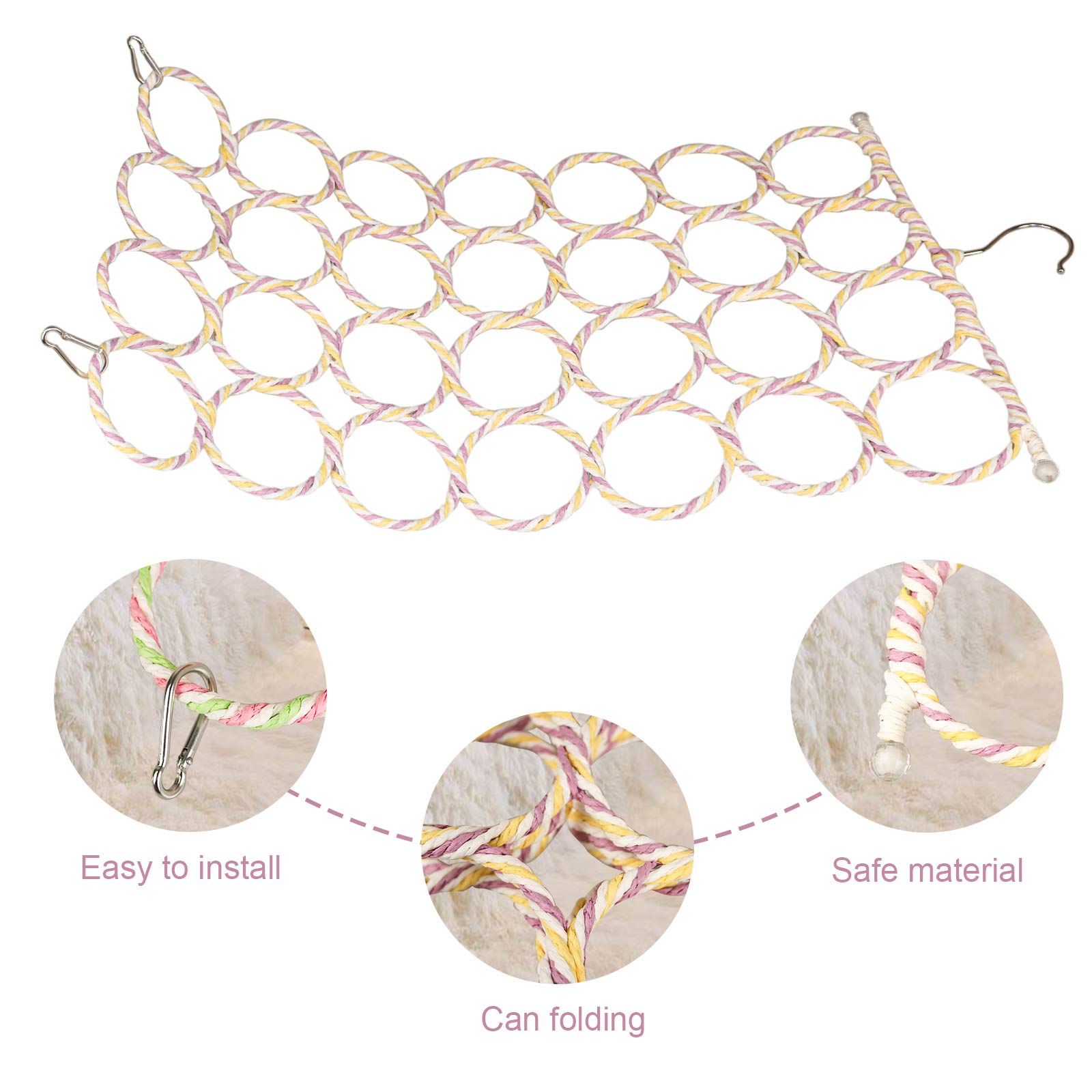 S-Mechanic parrot swing net assembly image focuses on hooked setup