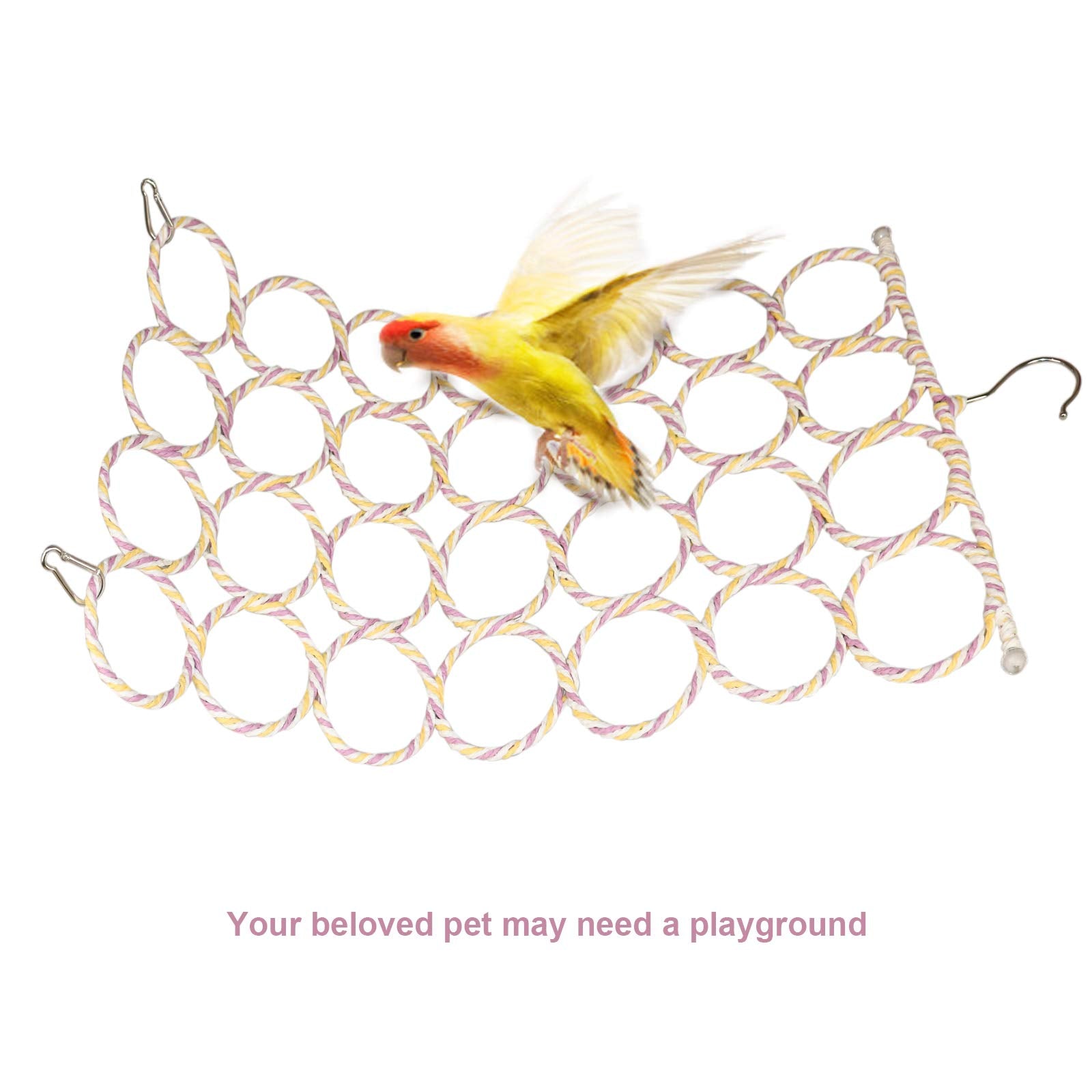 S-Mechanic parrot swing net for outdoor play emphasizes versatile enrichment
