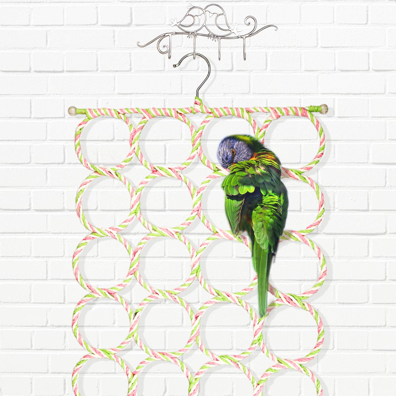 S-Mechanic parrot swing net with hooks demonstrates quick, secure mounting