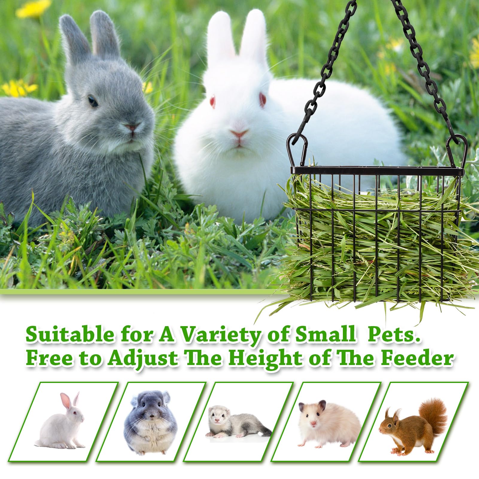 S SANGLE SOPFFY hay feeder clasps close-up highlights easy installation.