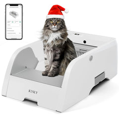 S6 Self Cleaning Litter Box open design invites cats with roomy entry for easy access