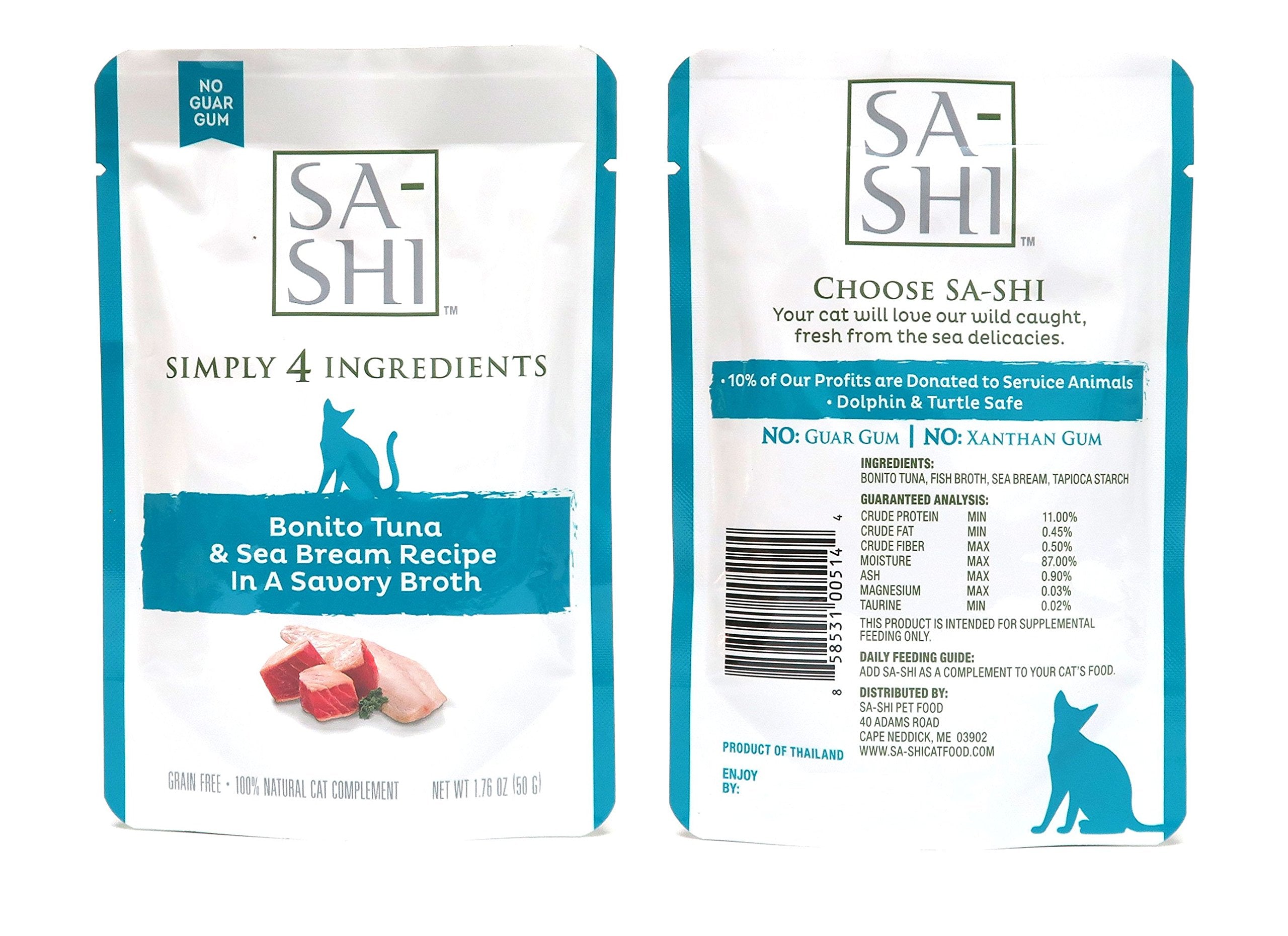 Sa-Shi pouch: Bonita Tuna & Mackerel in broth, a flavorful medley for picky eaters.