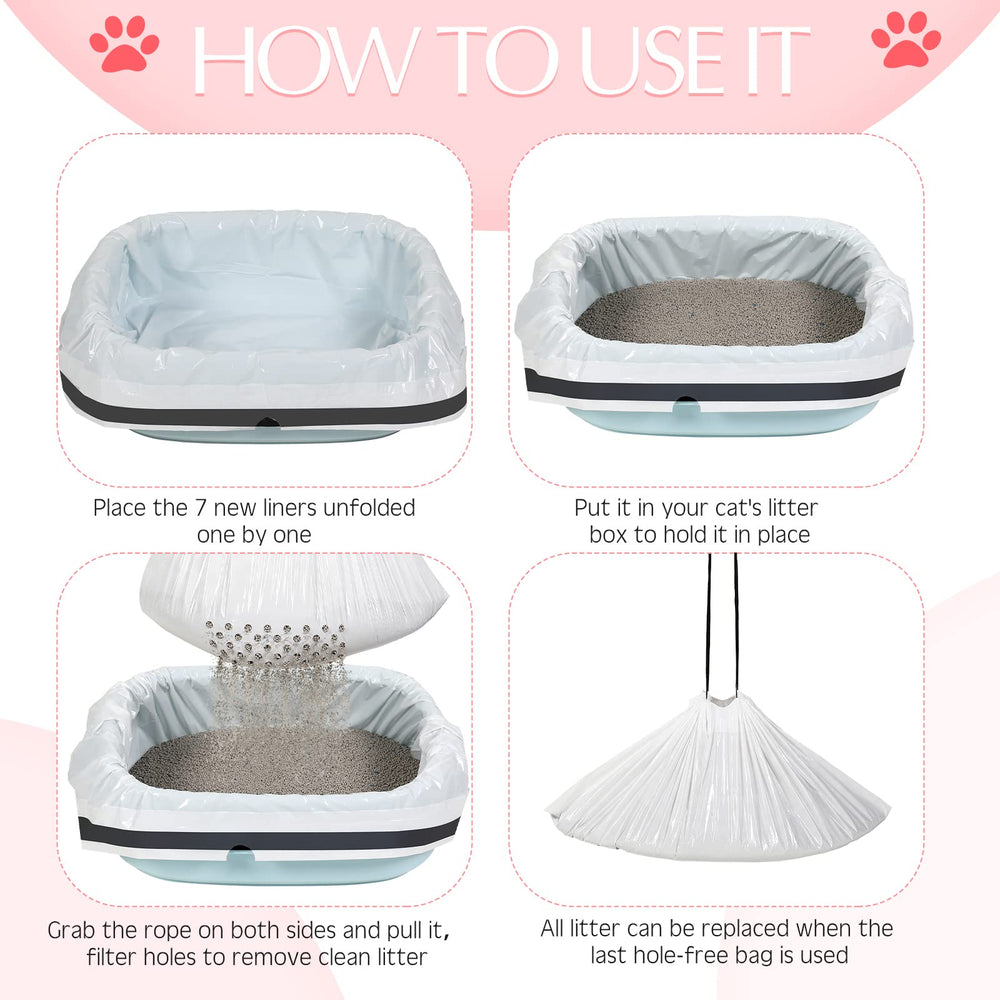 Sabary white HDPE litter liners highlighting durability.