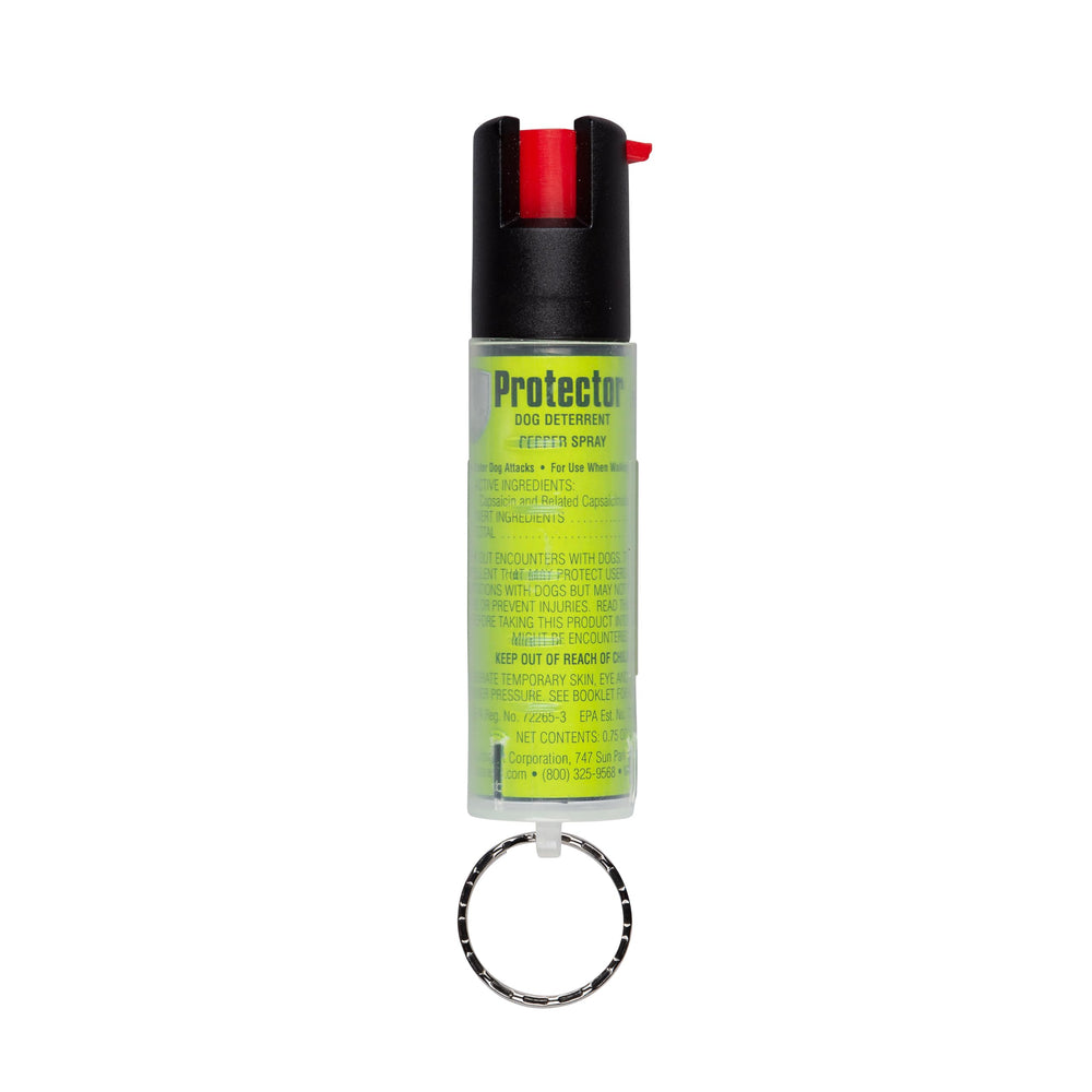 SABRE Protector Dog Spray key ring ready for fast access and protection