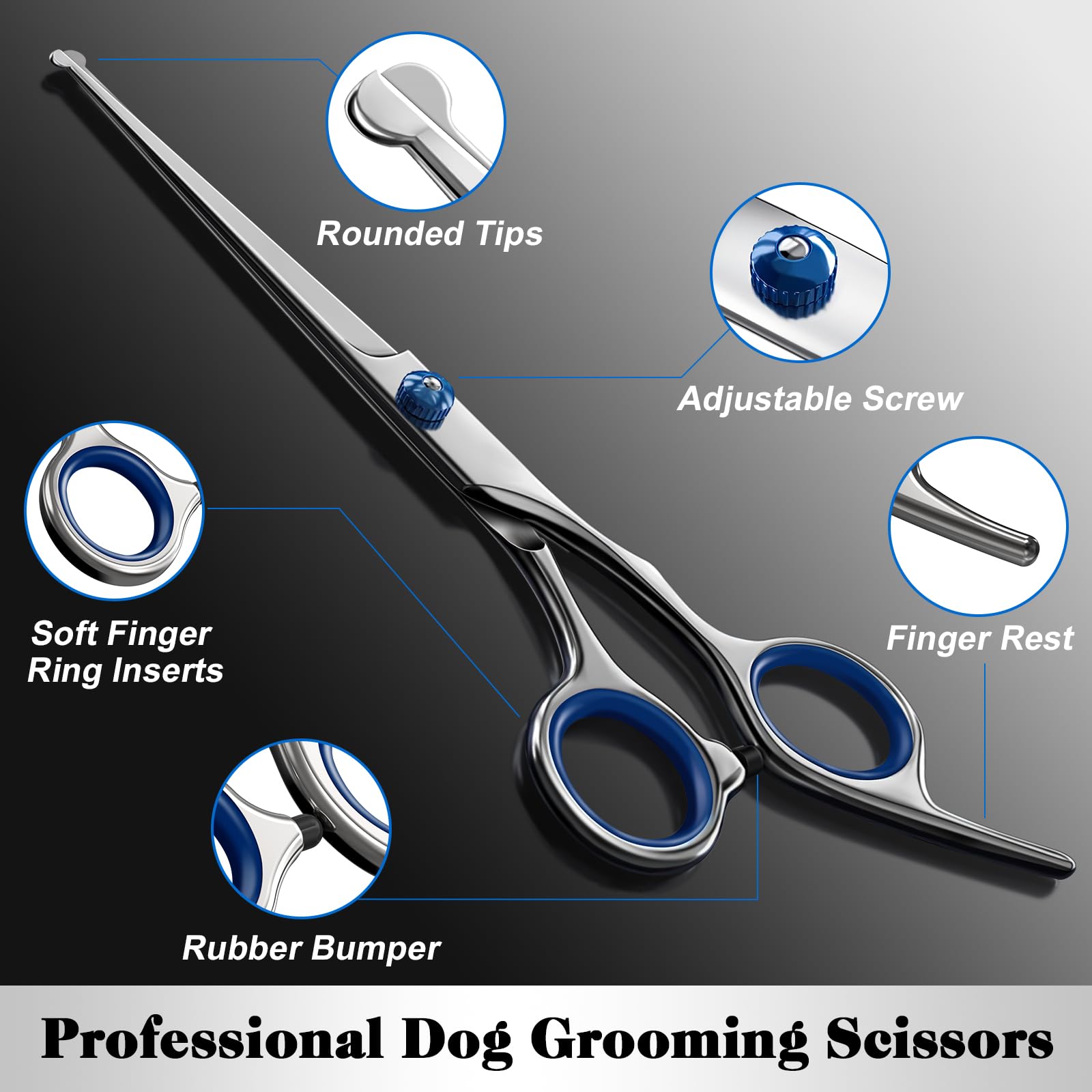 Saccison thinning scissors blend fur for natural finish