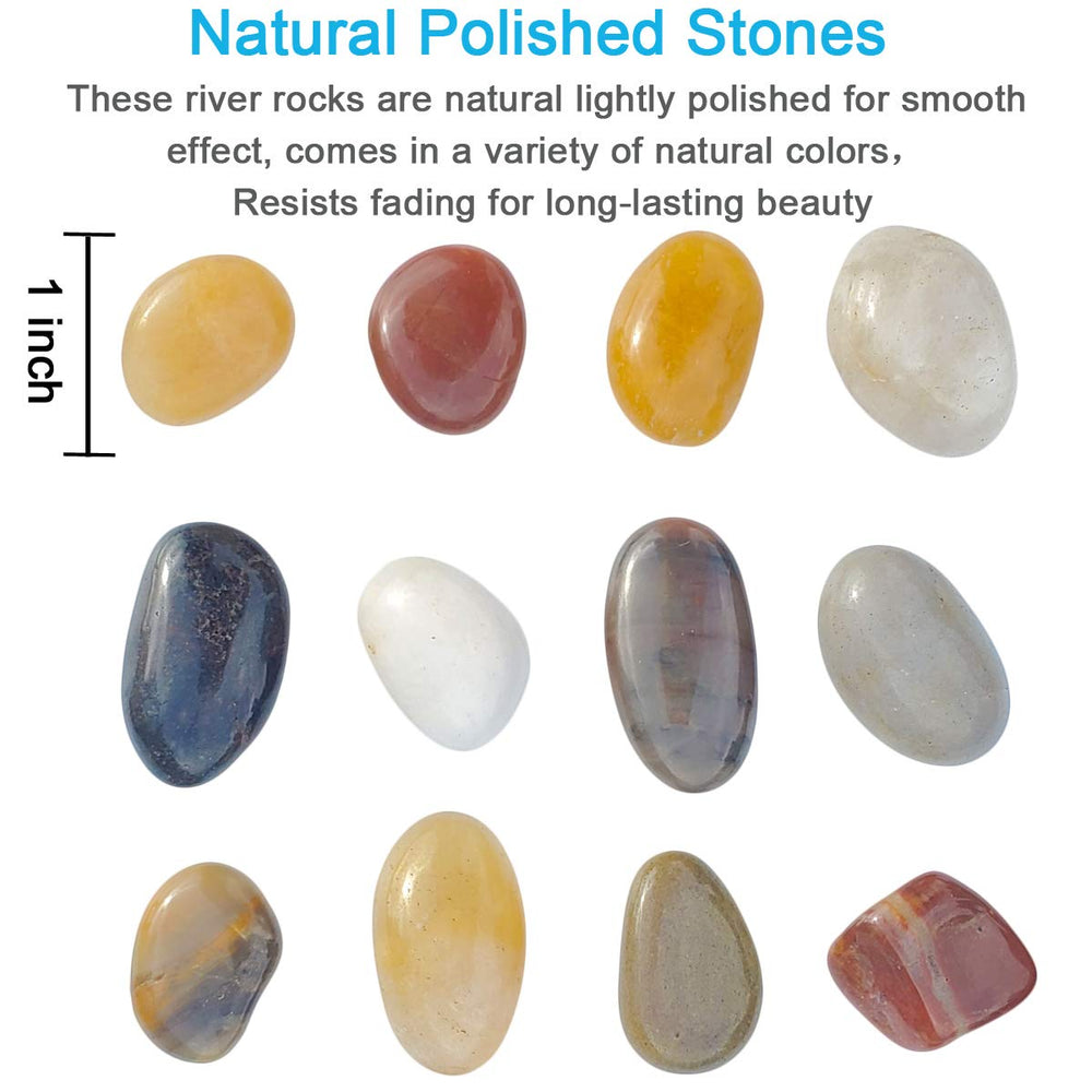 SACKORANGE close-up of polished river rocks with smooth edges for aquariums
