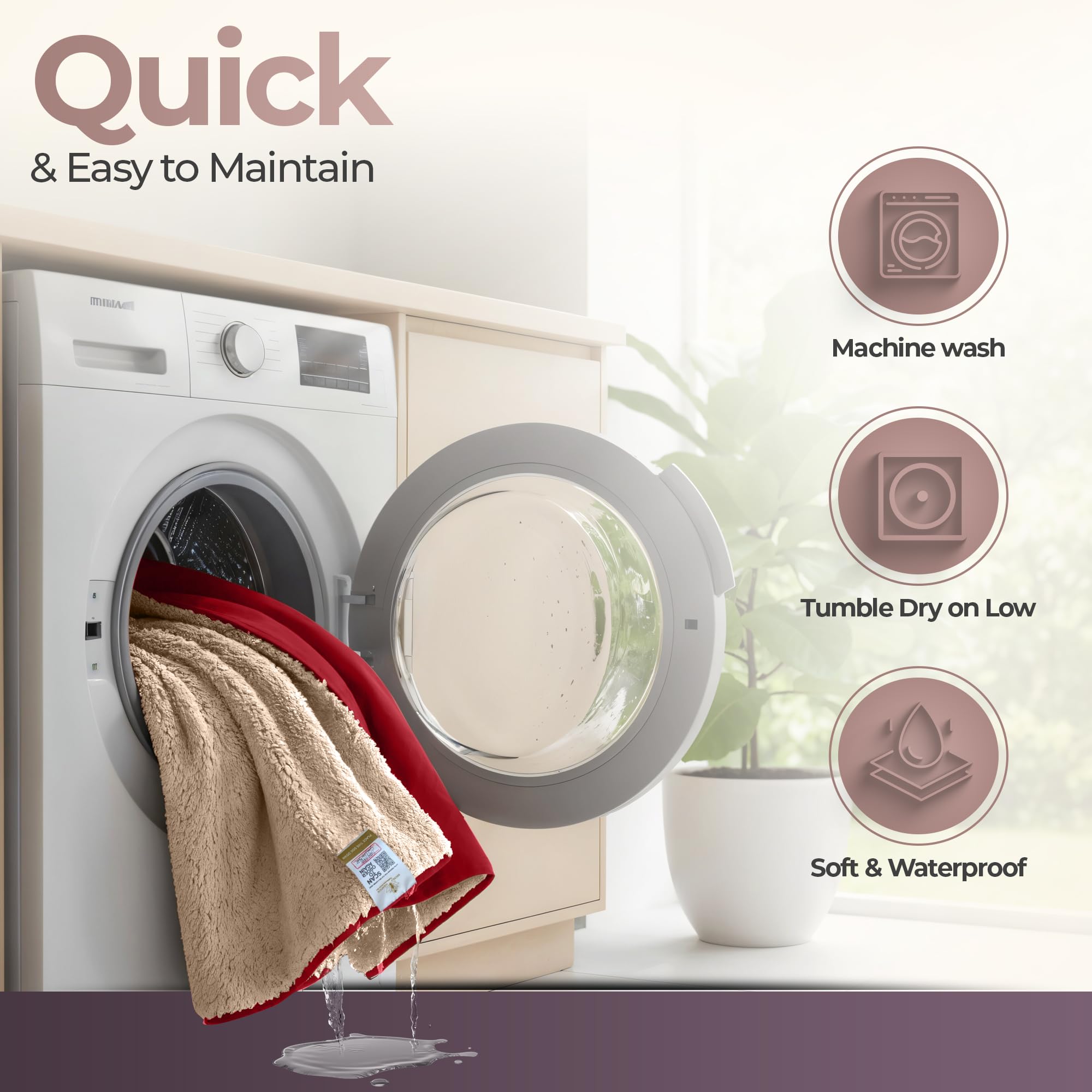 Sacred Weapon absorbent waterproof blanket for bed demonstrates strong liquid absorption.