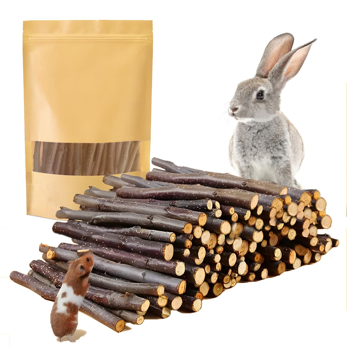 Sadaunbe Apple Sticks packaging showing natural ingredients for small pets.