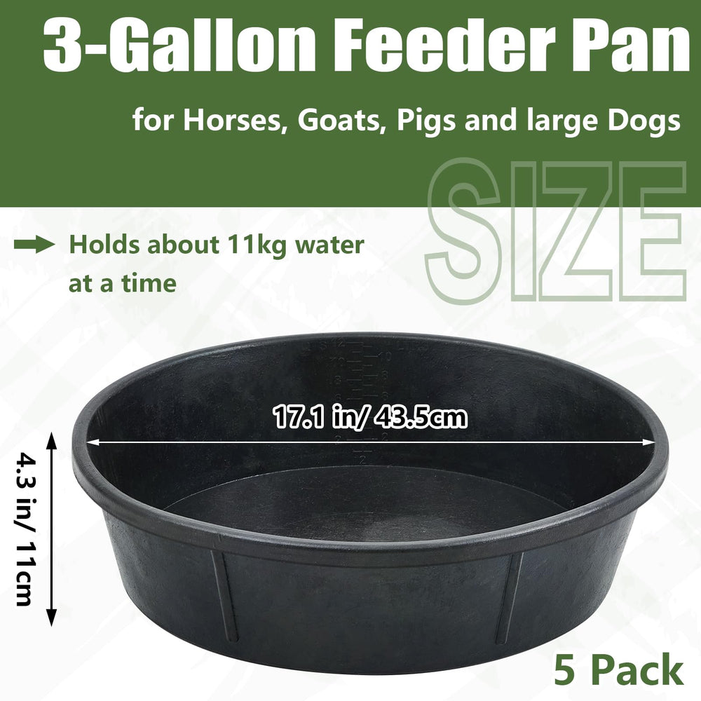 Sadnyy 3-gallon rubber feeder pan with compact size for easy handling and efficient feeding