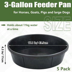 Sadnyy 3-gallon rubber feeder pan with compact size for easy handling and efficient feeding