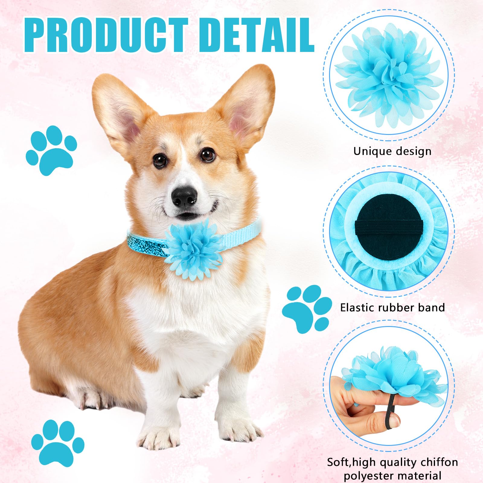 Sadnyy chiffon texture closeup shows soft, lightweight bows for pets.