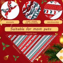 Sadnyy Christmas dog bandana Santa Claus pattern ideal for festive photos and parties.