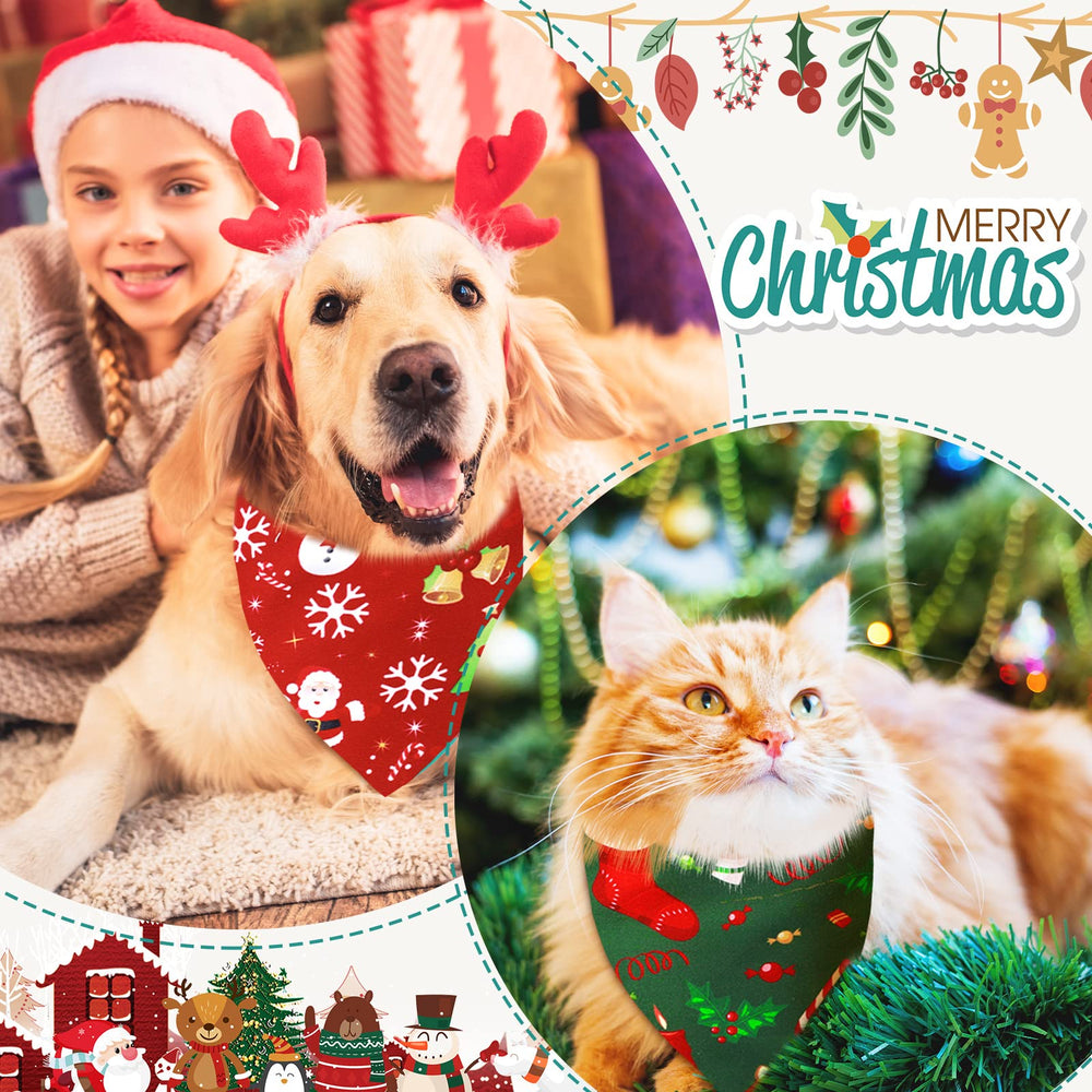 Sadnyy Christmas dog bandana snowflake design keeps pets festive during winter walks.