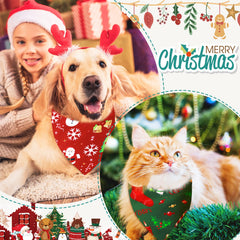 Sadnyy Christmas dog bandana snowflake design keeps pets festive during winter walks.