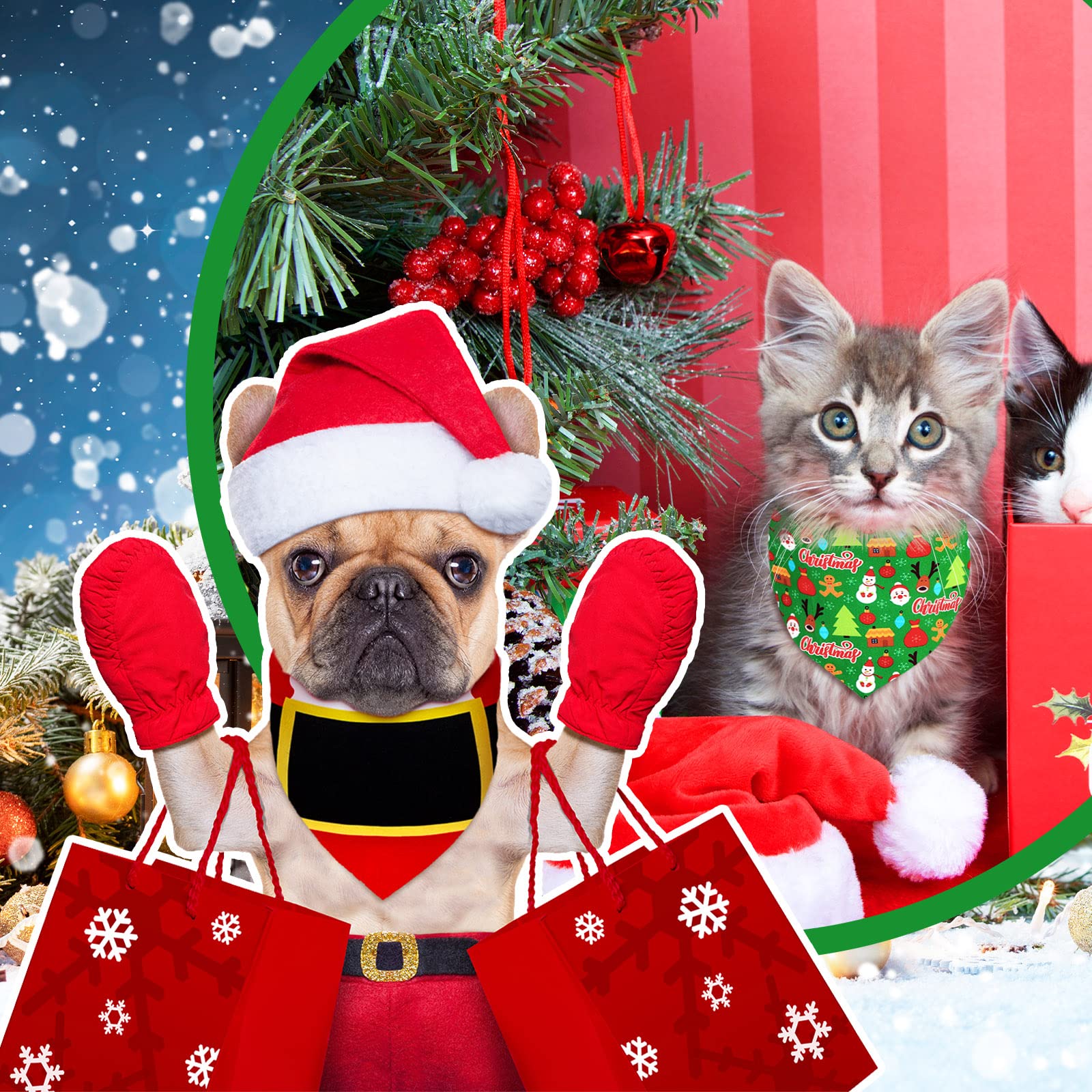 Sadnyy Christmas dog bandana snowman pattern adds playful seasonal charm to outings.