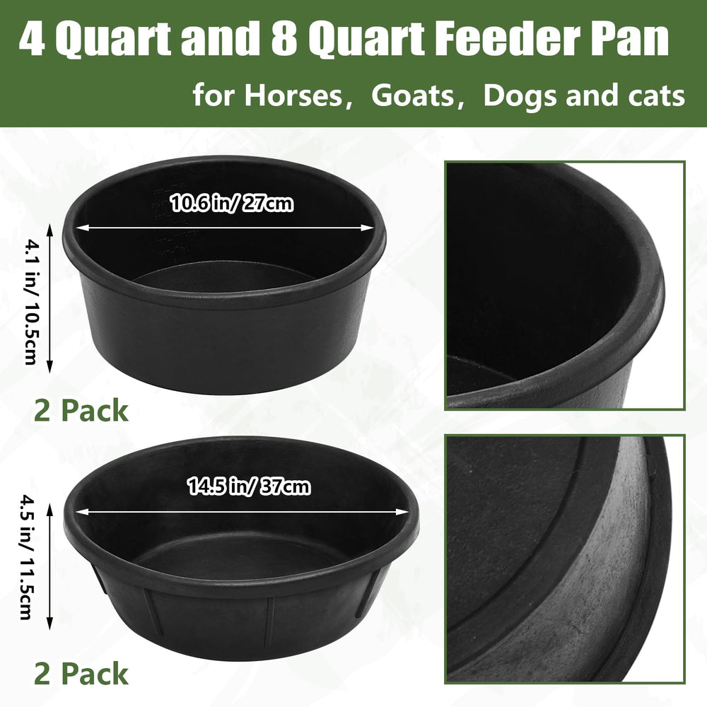 Sadnyy rubber feed pan 4qt right view demonstrates stable, wind-resistant pan for outdoor use.