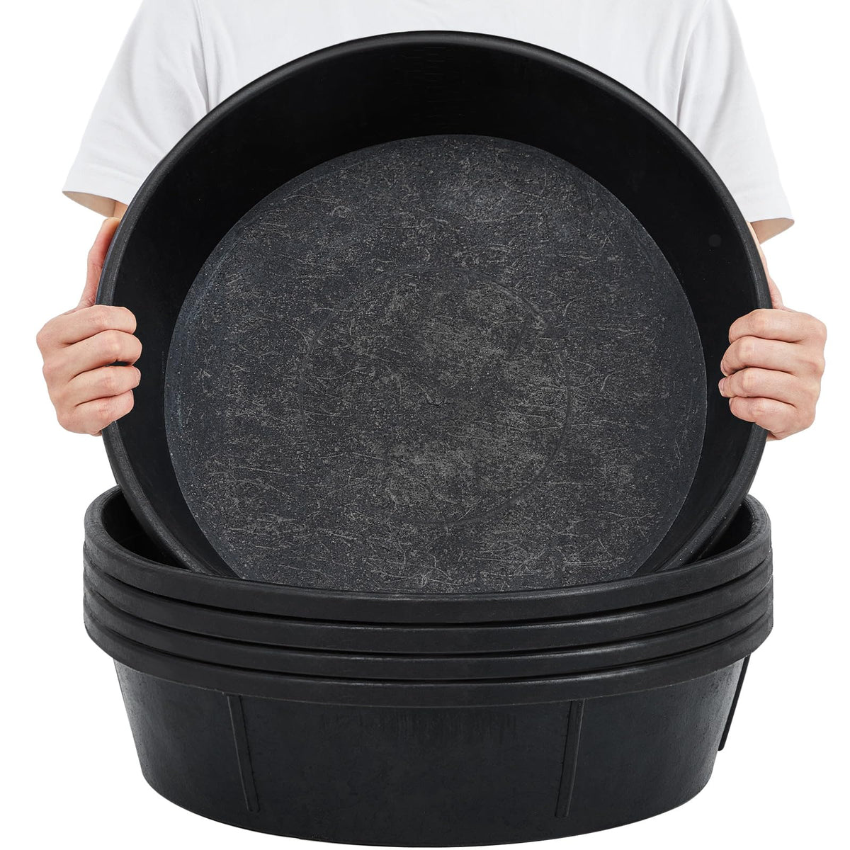 Sadnyy rubber feeder pans collection for multi-animal feeding versatility