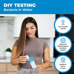 Safe Home DIY Bacteria Test Kit box back shows contents and simple usage