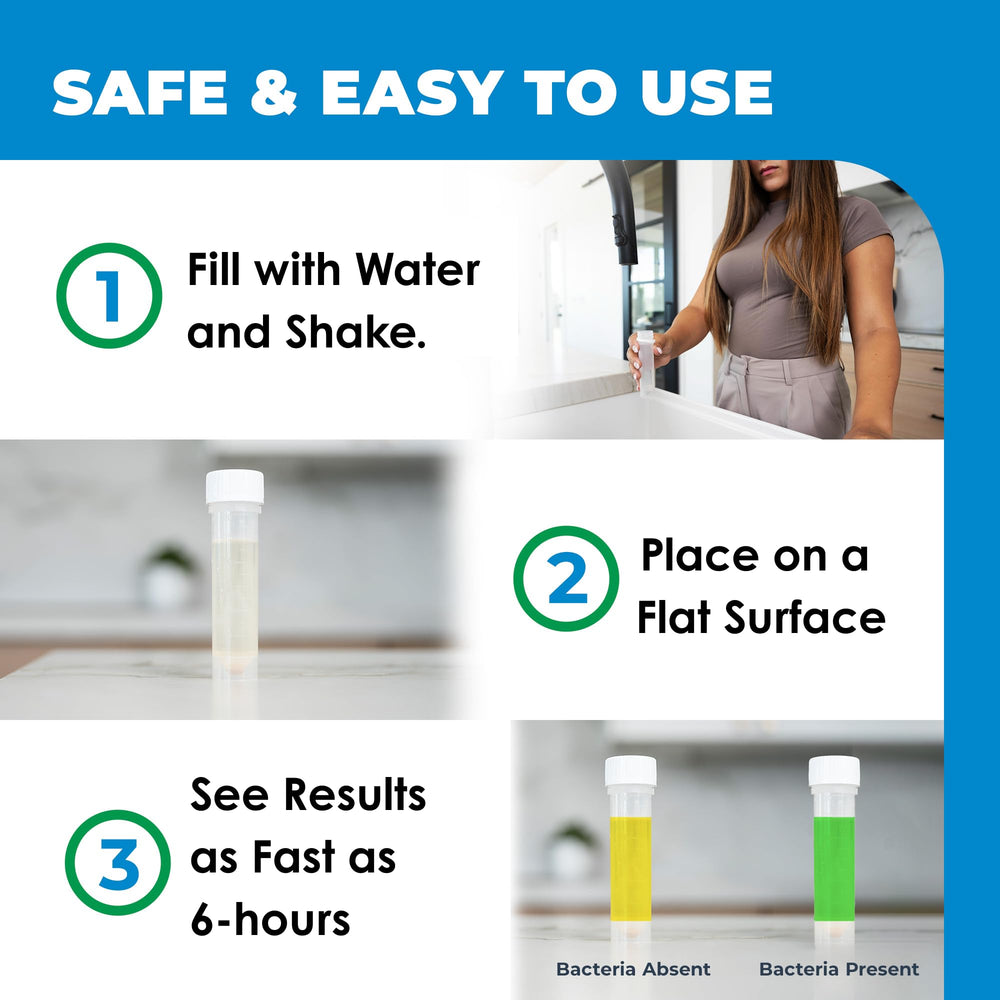 Safe Home DIY Bacteria Test Kit contents reveal sterile components for reliable results