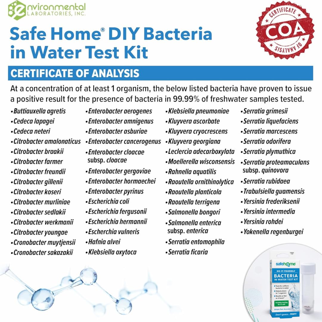 Safe Home DIY Bacteria Test Kit test vials are ready for at home sampling