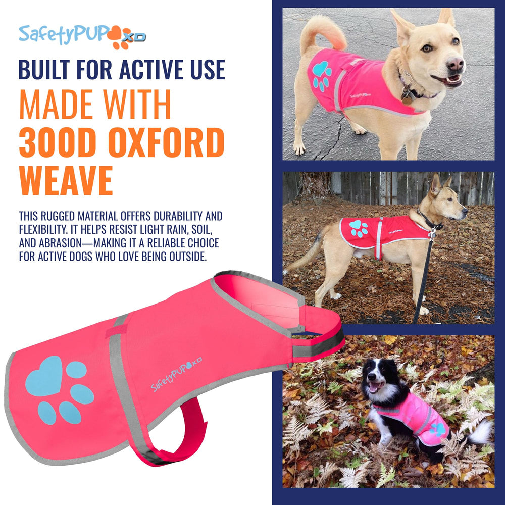 SafetyPUP XD urban vest pink harness-compatible design to wear with any harness
