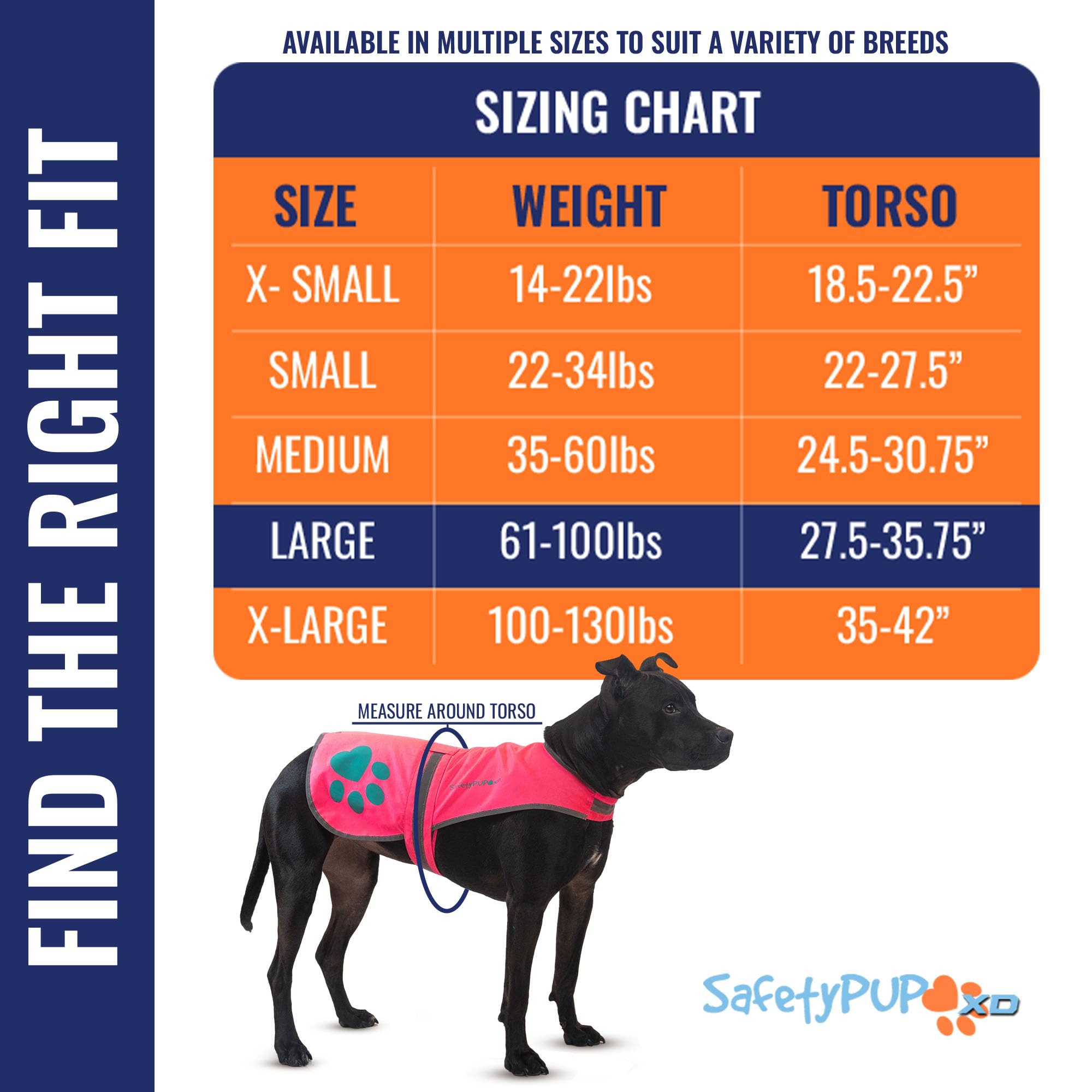 SafetyPUP XD urban vest pink back view shows reflective panels for night safety