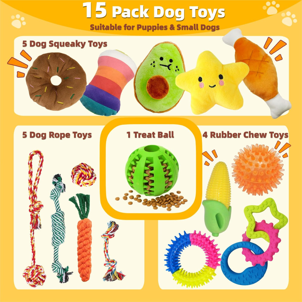 Sagildoq Puppy Teething Toys 15 Pack — rope toys for chewing and dental massage