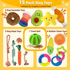 Sagildoq Puppy Teething Toys 15 Pack — rope toys for chewing and dental massage
