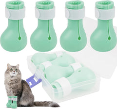 SAGUD 4pcs adjustable cat boots set protects paws during baths and nail trims