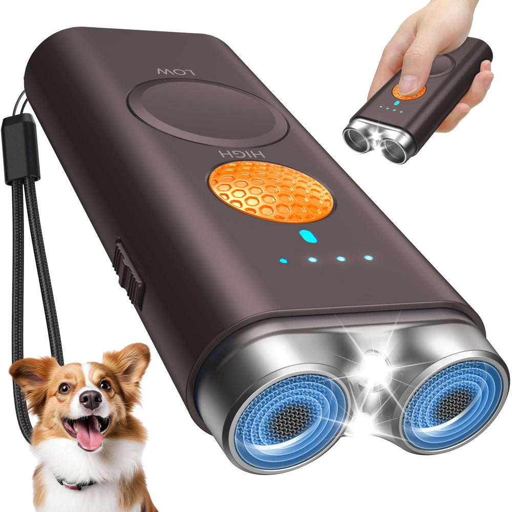 Saigain dog bark deterrent front view, compact humane trainer for walks.