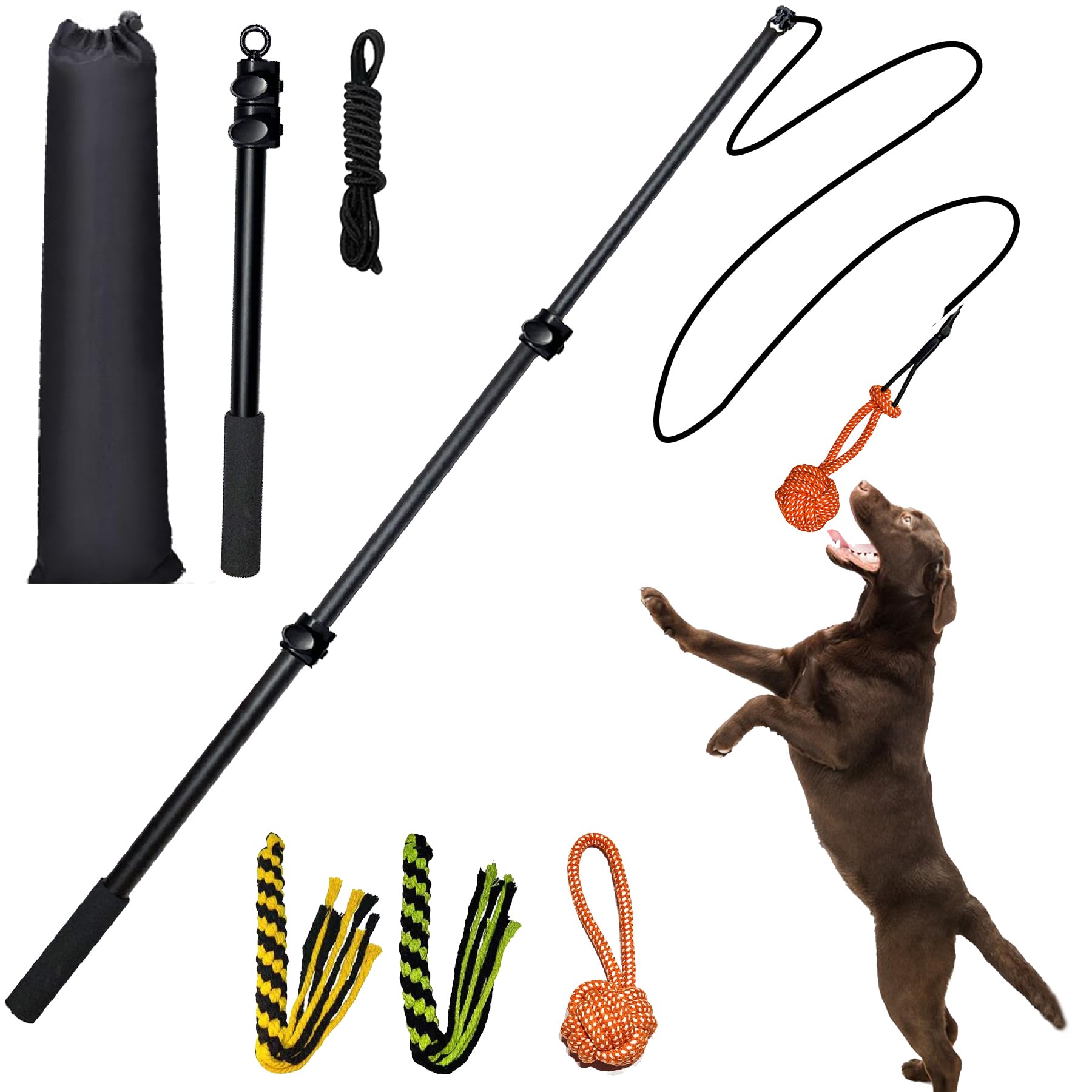 SailStart Flirt Pole extended length for wider chase range during indoor play