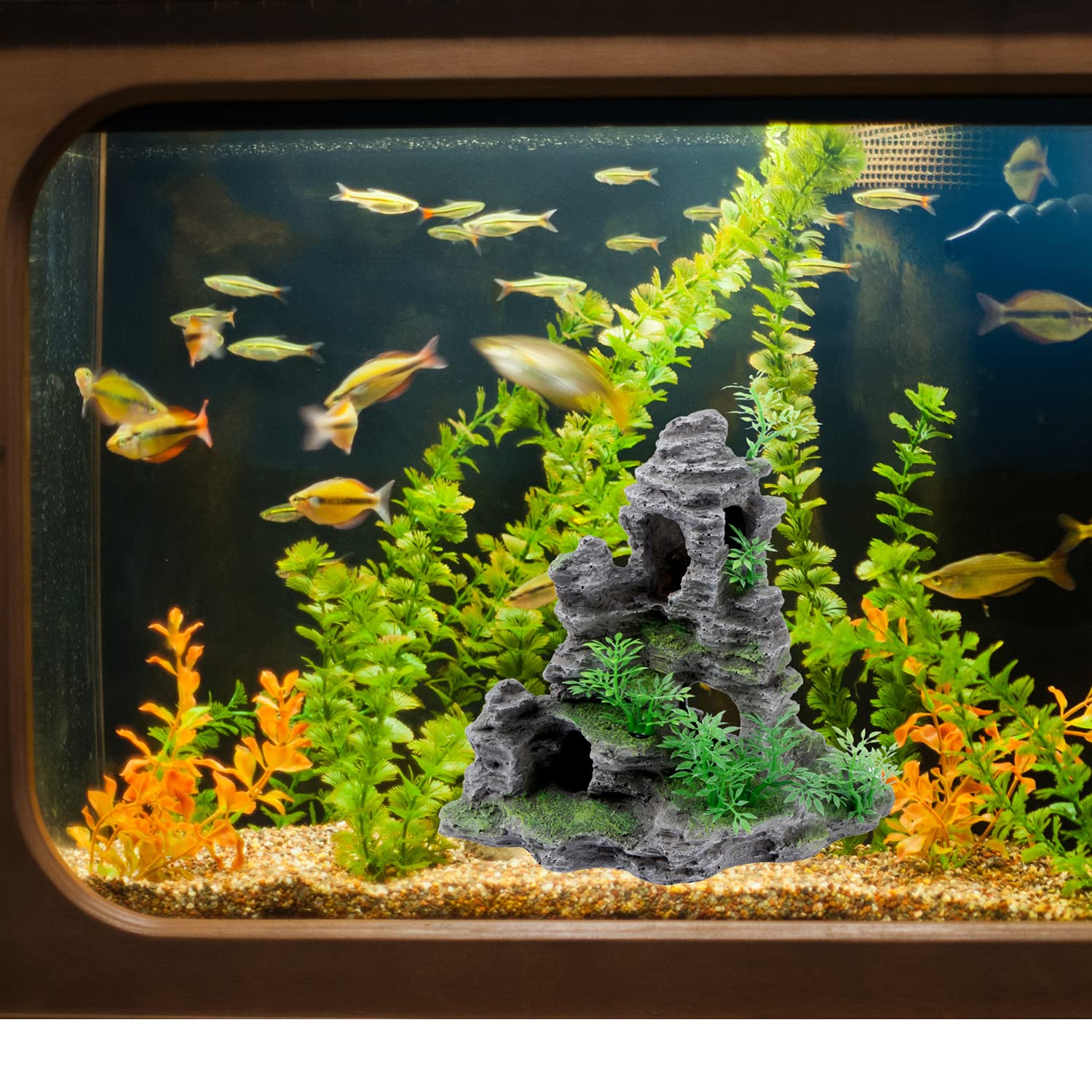 Saim small-fish hiding cave ornament provides compact shelter for shy species