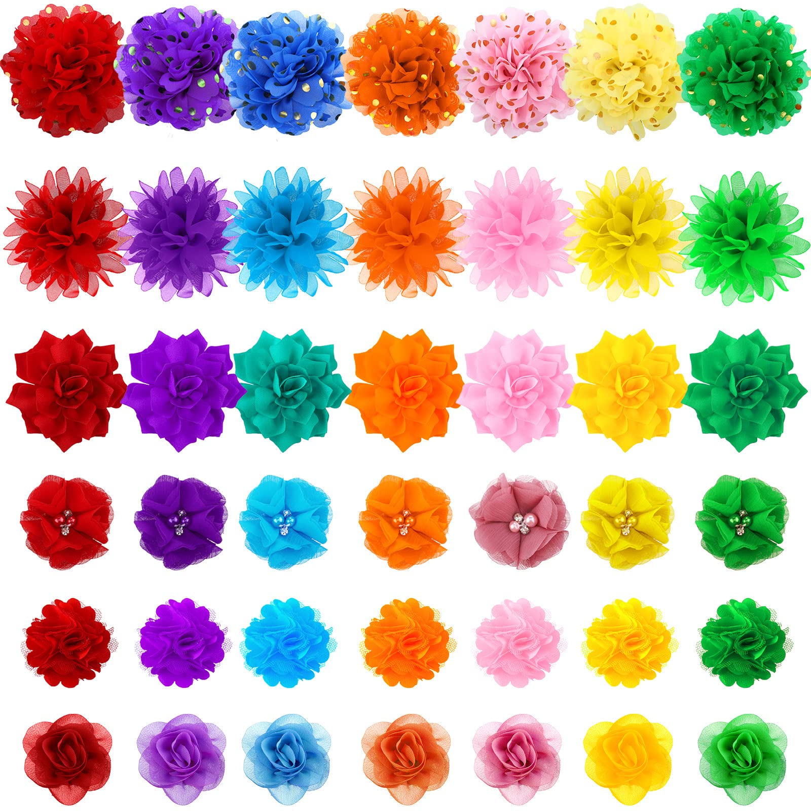 Saintrygo 42pcs dog collar flowers pack in vivid colors for easy pet styling