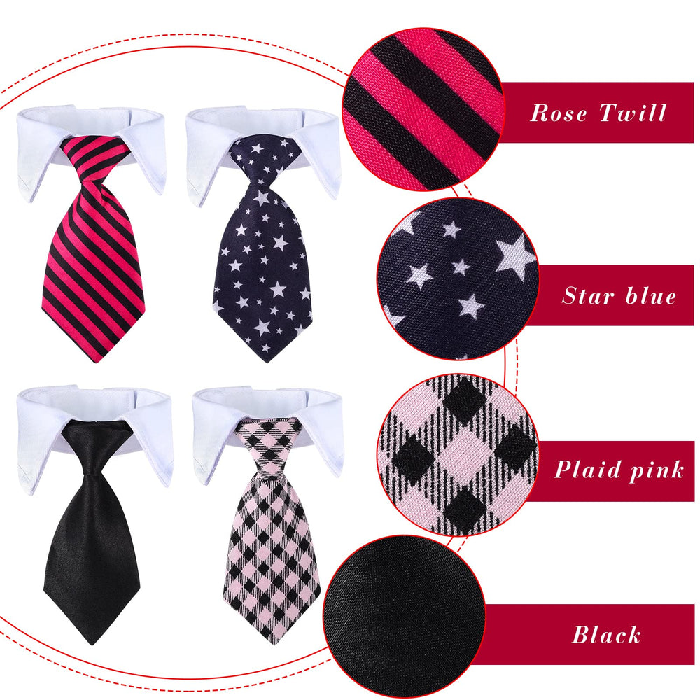 Saintrygo black plaid tie collar on a small pet for a chic event.