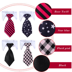 Saintrygo black plaid tie collar on a small pet for a chic event.