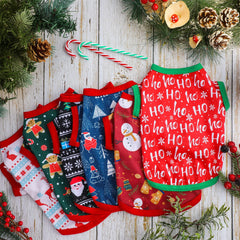 Saintrygo snowman-print Christmas dog shirt for cute party look