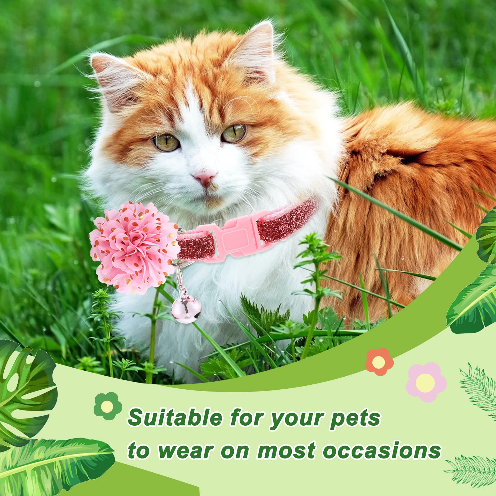 Saintrygo dog collar flowers style-peony bow adds playful pastel accent